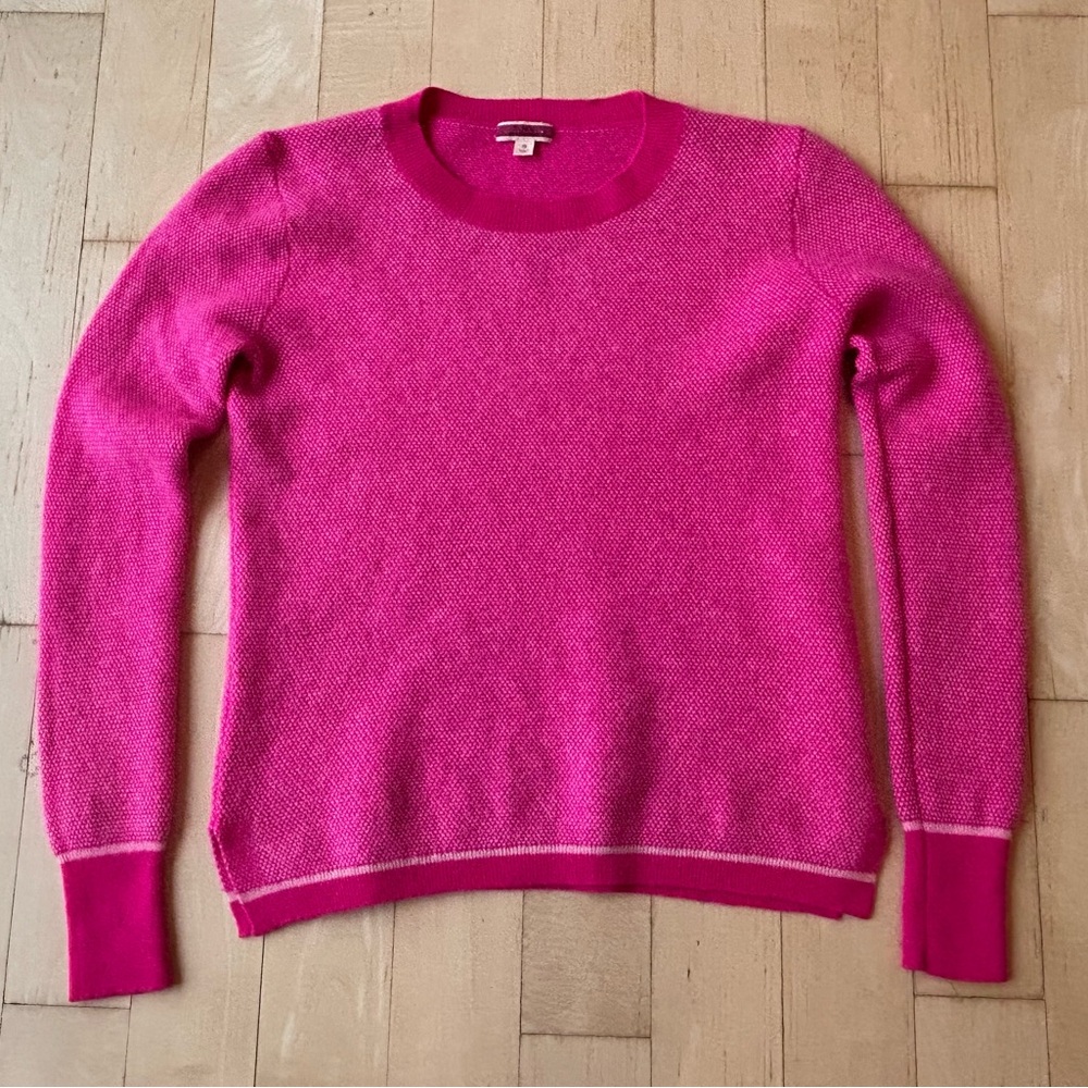 J. Crew Limited Edition Cashmere Crewneck Sweater w/ Bird’s Eye Stitch Small - Picture 5 of 16